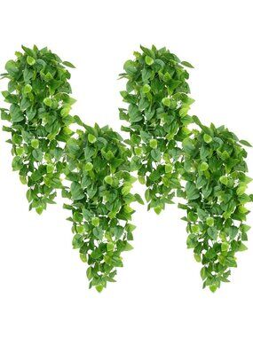 4Pcs Faux Ivy Hanging Plants - Realistic Greenery for Home Decor & Indoor Use